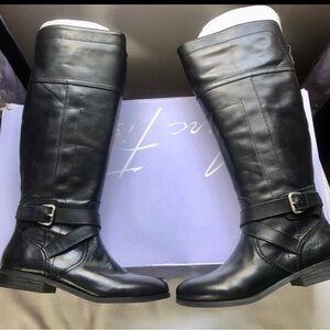 NIB Marc Fisher Black Riding Boots Size 8 Style Anlosa